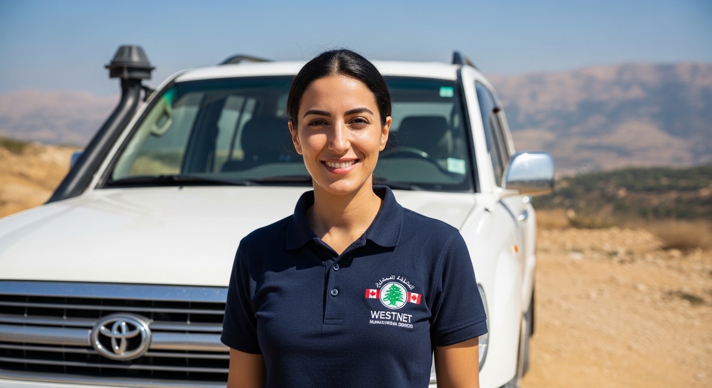WestNet Staff with Land Cruiser — Lebanon Operations